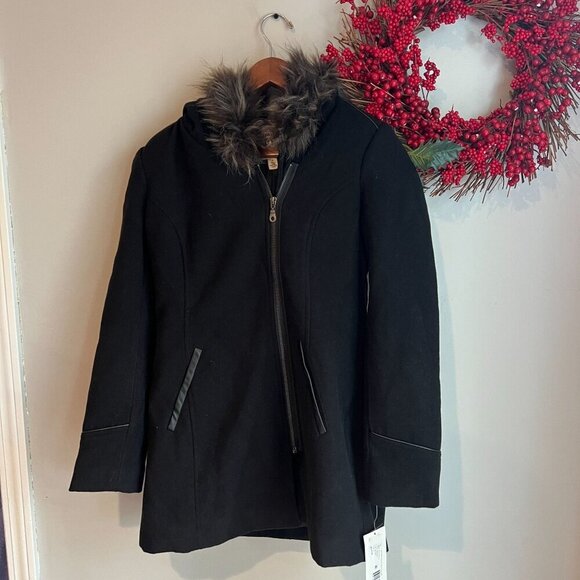 Maralyn & Me Winter Cold Weather Parka Coat Small Black 6954ME-E9 - Picture 1 of 9